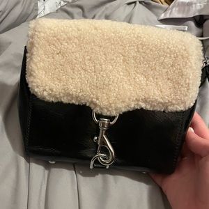 NWT Rebecca Minkoff Sherpa and patent leather bag